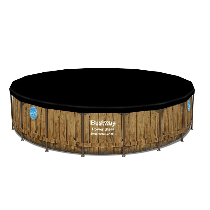 Bestway Power Steel Swim Vista 18' x 48" Round Above Ground Swimming Pool Set