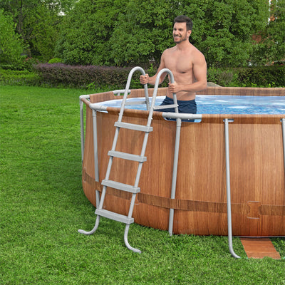 Bestway Power Steel Comfort Jet 20 Foot x 48 Inch Oval Pool, Brown (Open Box) - VMInnovations