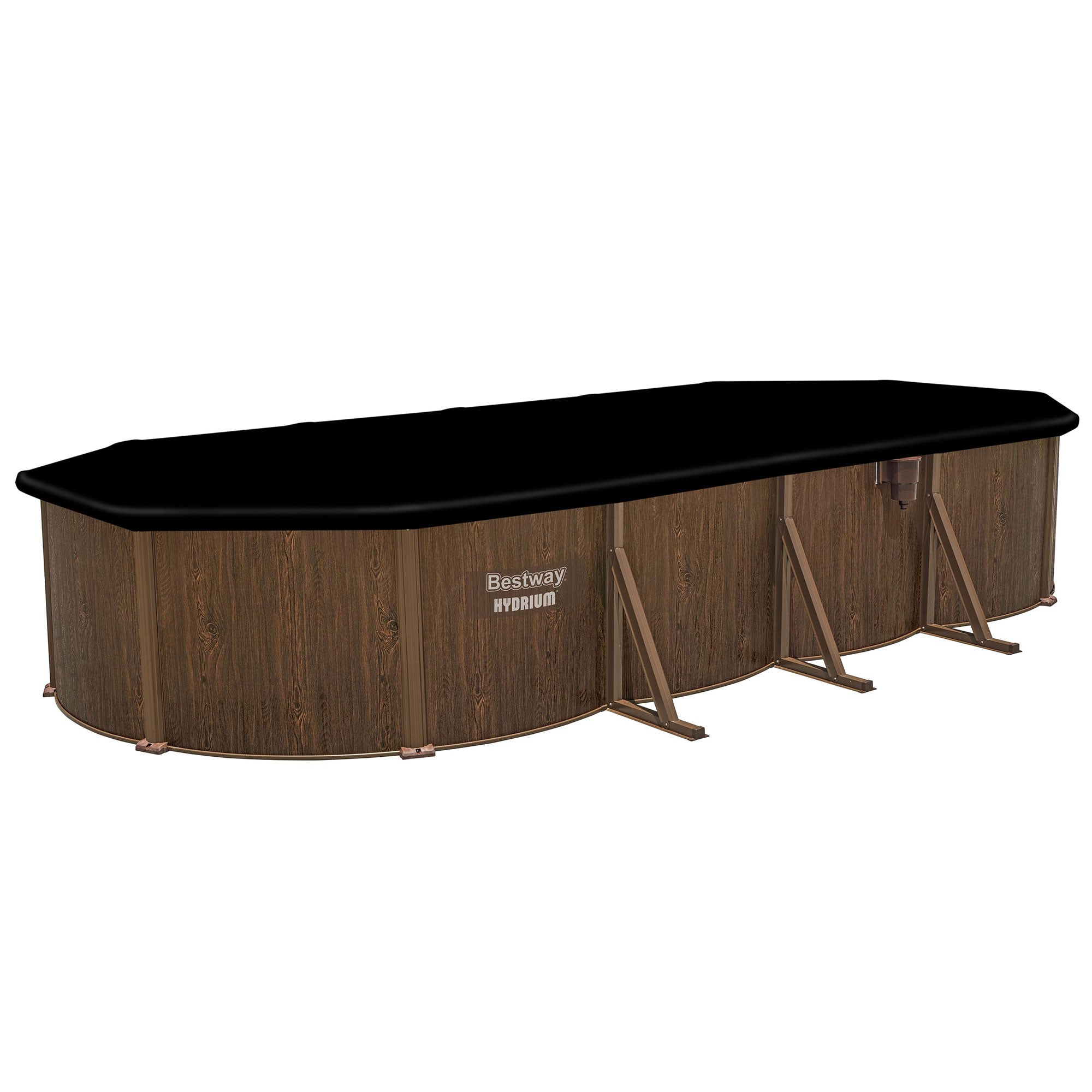 Bestway Hydrium 24'x12'x52" Oval Above Ground Swimming Pool Set,Brown(For Parts) - VMInnovations