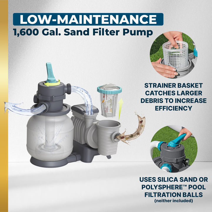 Bestway Hydrium 24'x12'x52" Oval Above Ground Swimming Pool Set, Brown Woodgrain - VMInnovations