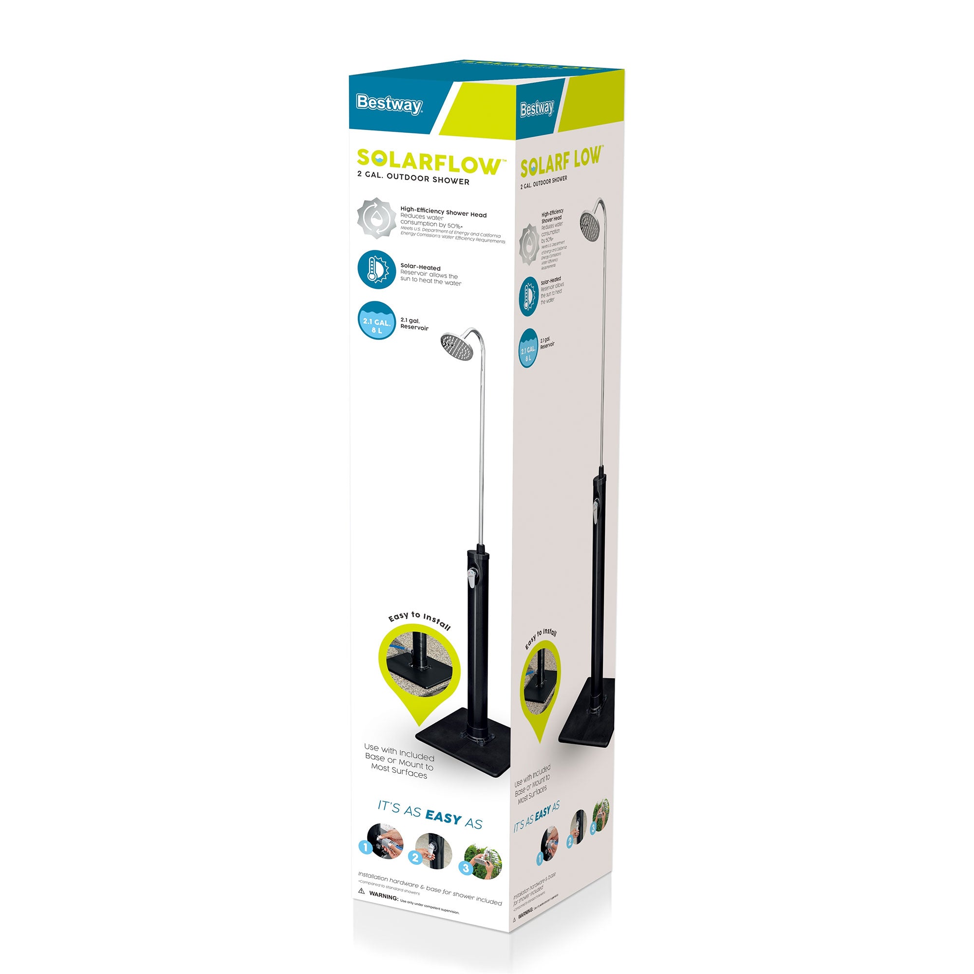 Bestway 2.1 Gal Outdoor Shower Solar Heat Fixed Oversized Head (For Parts) - VMInnovations