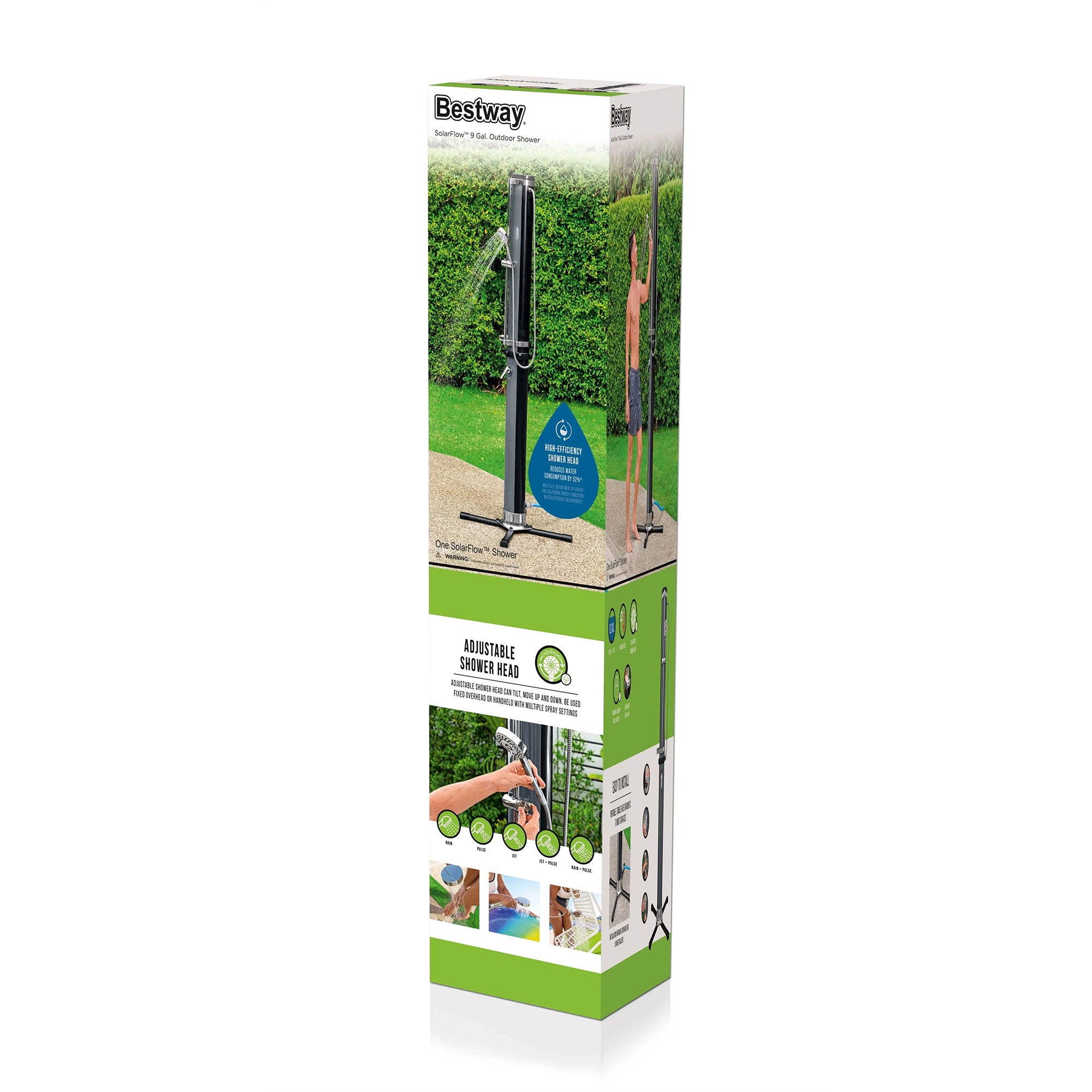 Bestway SolarFlow 9.2 Gallon Solar Heat Outdoor Shower with Adjustable Settings - VMInnovations