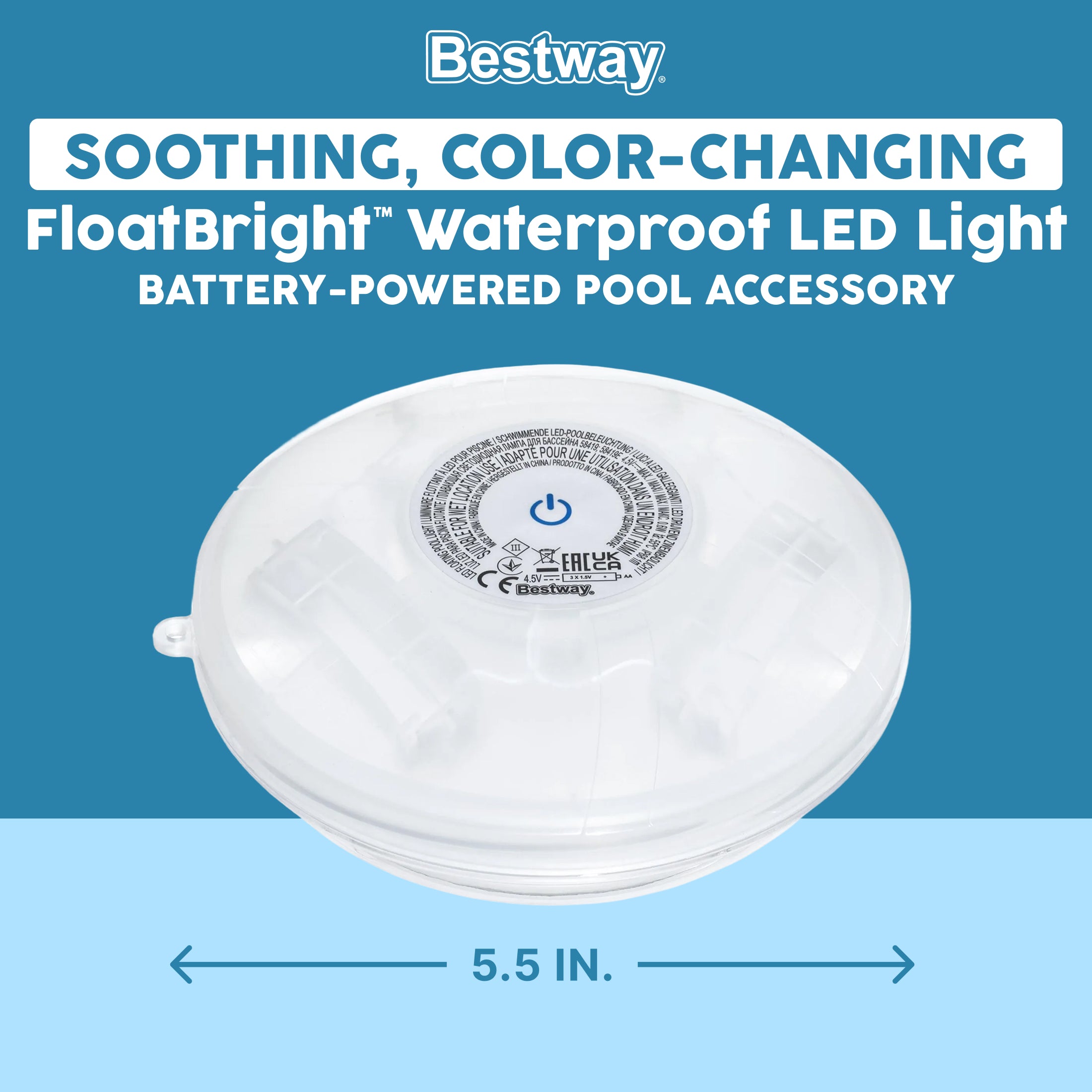 Bestway Flowclear Battery Powered Floating 5 Color LED Pool Light Accessory - VMInnovations