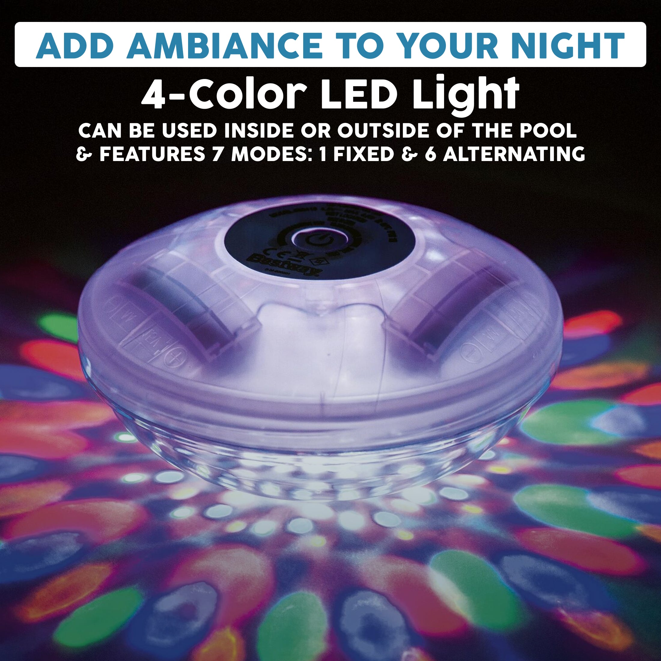 Bestway Flowclear Battery Powered Floating 5 Color LED Pool Light Accessory - VMInnovations