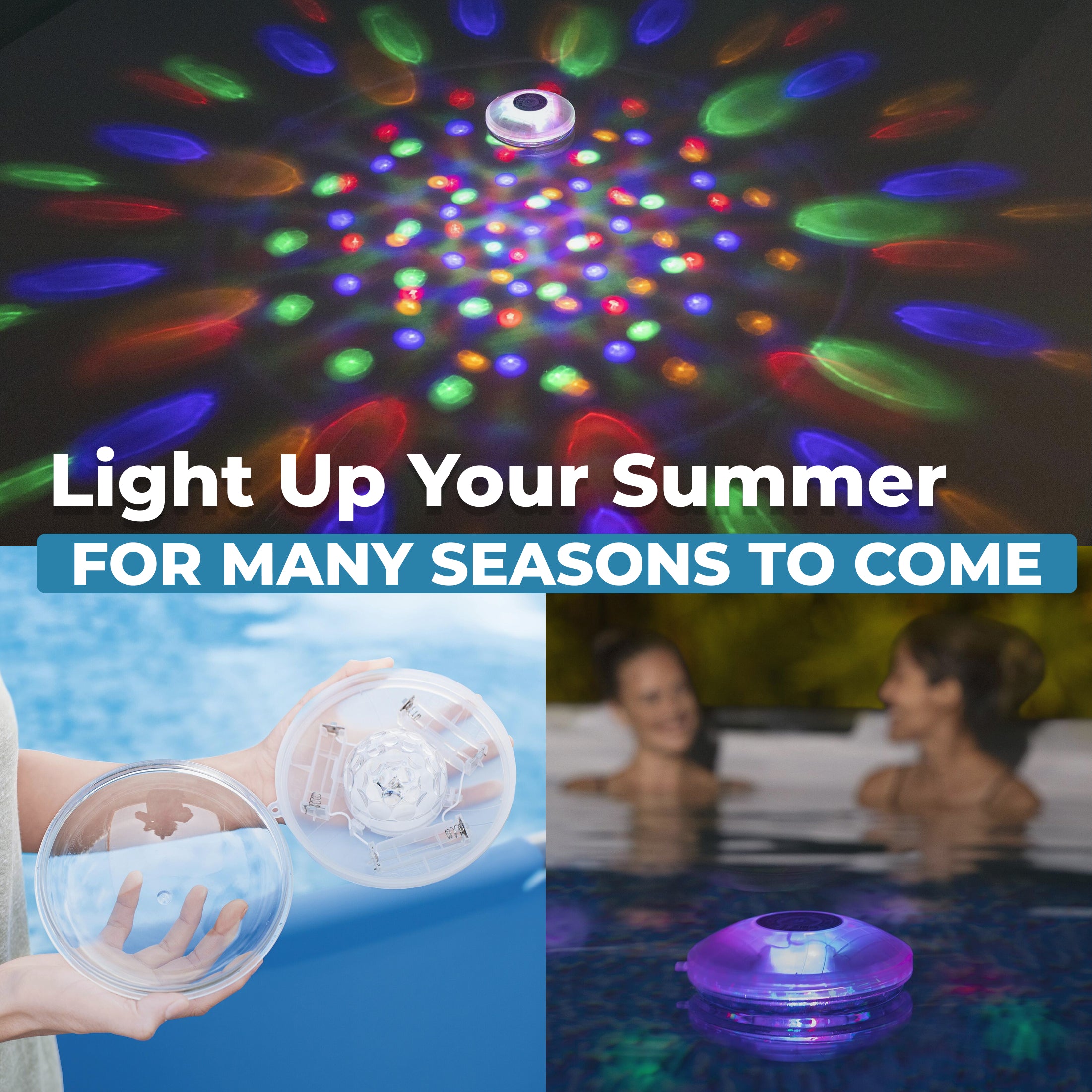 Bestway Flowclear Battery Powered Floating 5 Color LED Pool Light Accessory - VMInnovations