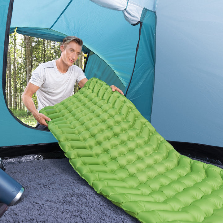 Bestway WanderLite Regular Rectangular Sleeping Air Pad with Storage Bag, Green