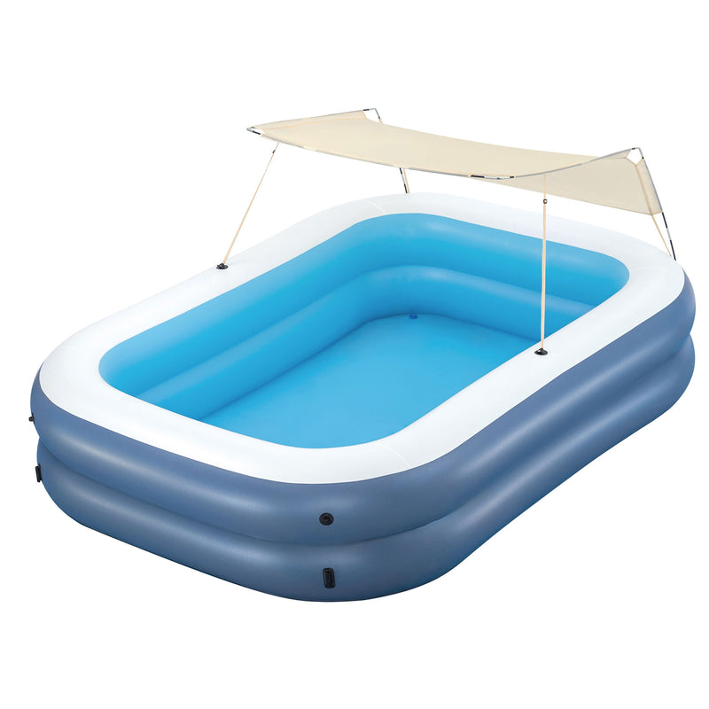 H2OGO! 8 Foot 4 Inch by 70 Inch Summer Bliss Shaded Inflatable Family Pool