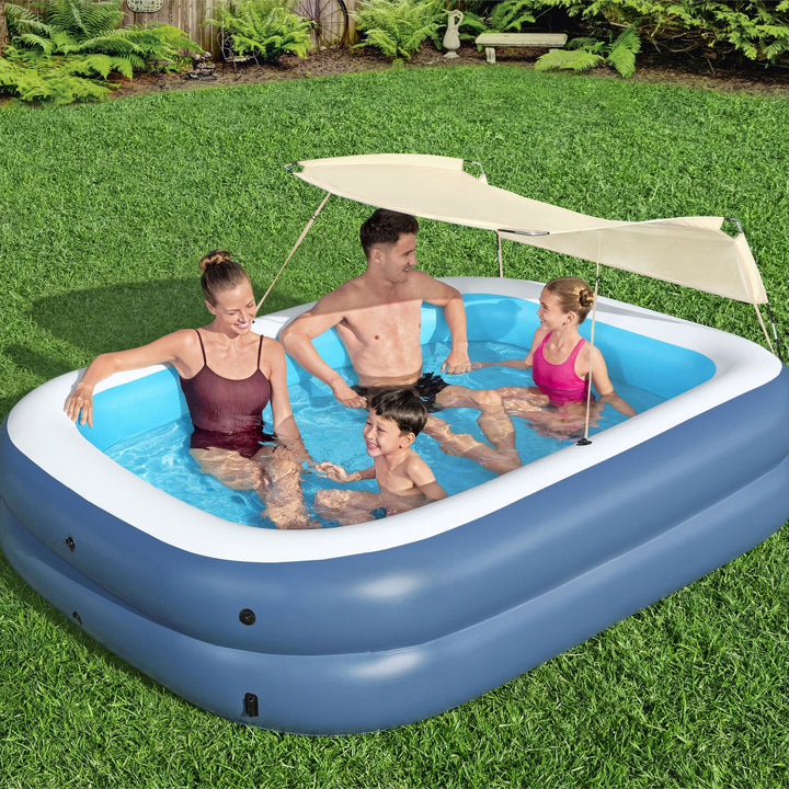 H2OGO! 8 Foot 4 Inch by 70 Inch Summer Bliss Shaded Inflatable Family Pool