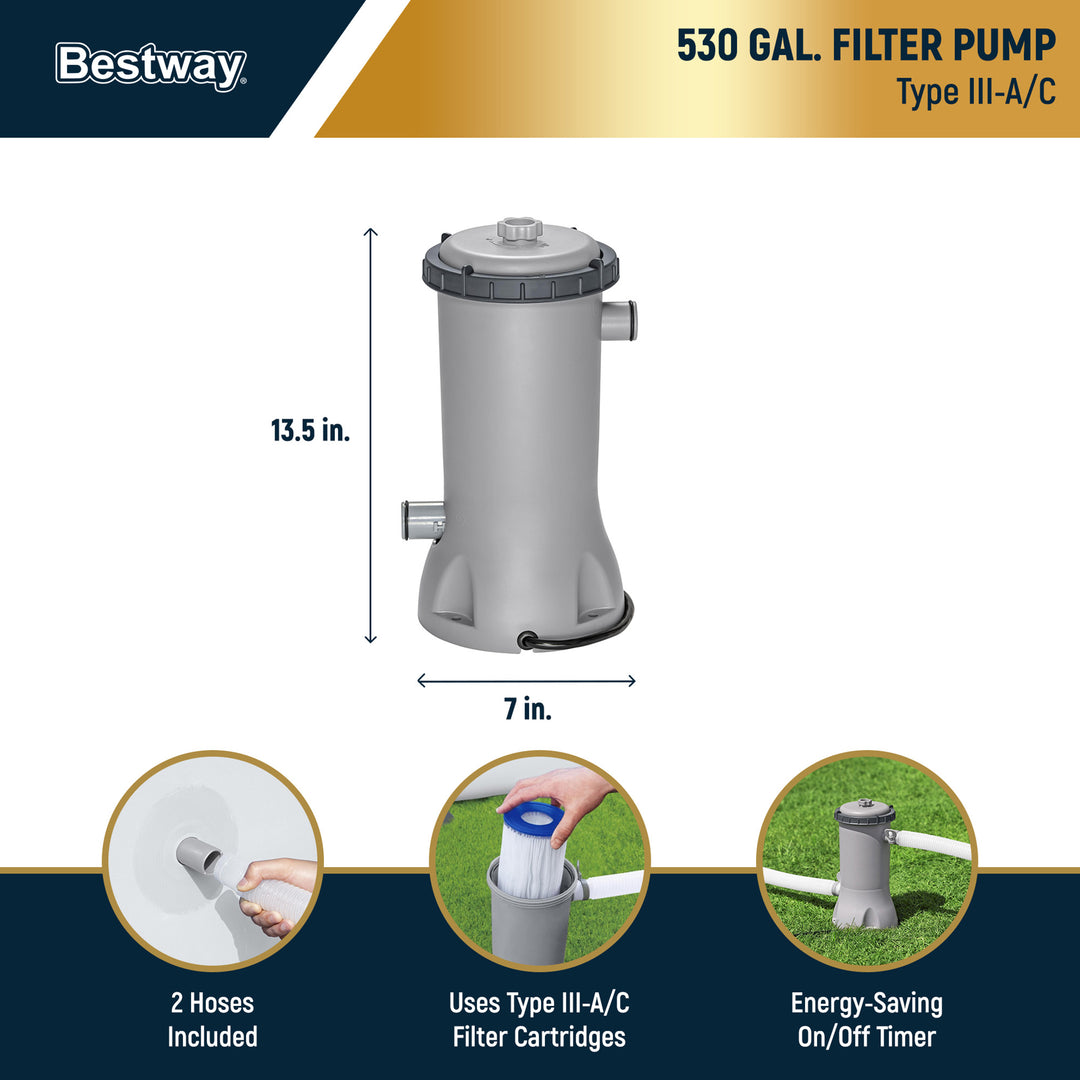 Bestway Steel Pro MAX 12 Foot by 30 Inch Above Ground Swimming Pool Set, Gray - VMInnovations