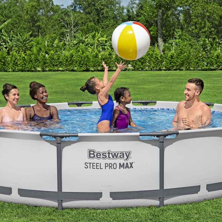 Bestway Steel Pro MAX 12' x 30" Above Ground Swimming Pool Set, Gray (Open Box)