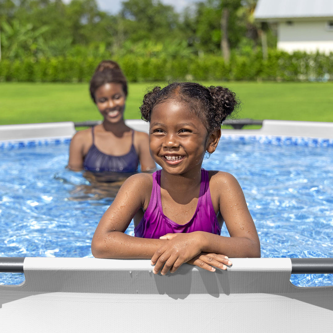 Bestway Steel Pro MAX 12' by 30" Above Ground Swimming Pool Set, Gray (Used)