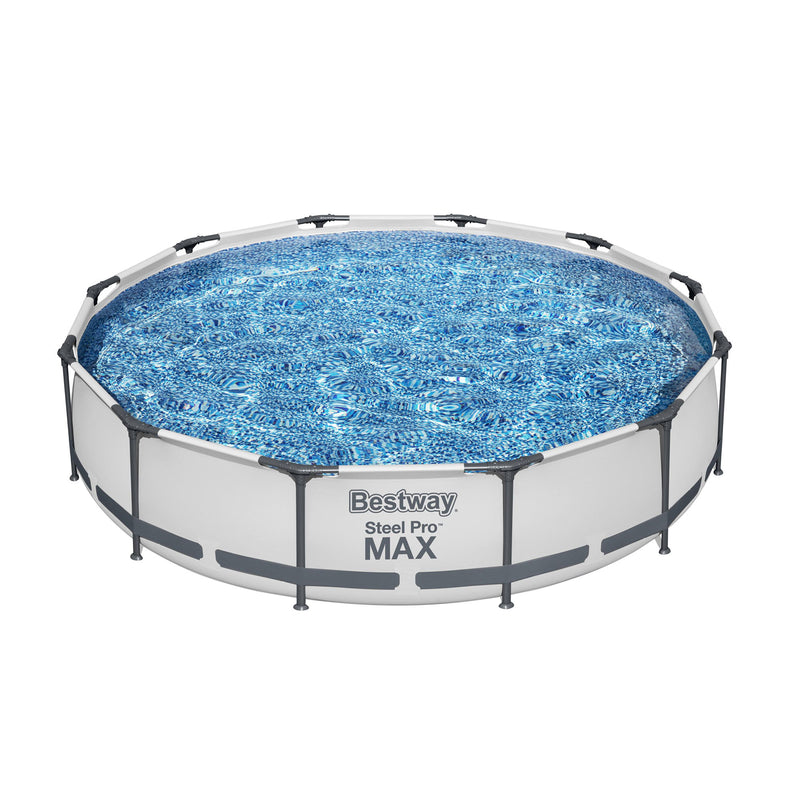 Bestway Steel Pro MAX 12ft by 30 Inch Above Ground Swimming Pool,Gray(For Parts)