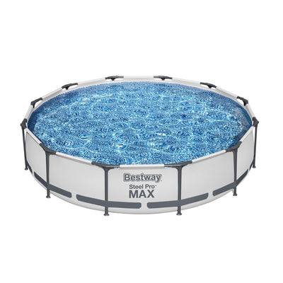 Bestway Steel Pro MAX 12' x 30" Above Ground Swimming Pool Set, Gray (Open Box)