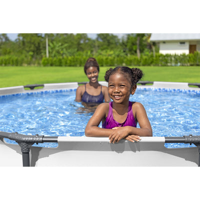 Bestway Steel Pro MAX 12ft by 30 Inch Above Ground Swimming Pool,Gray(For Parts)