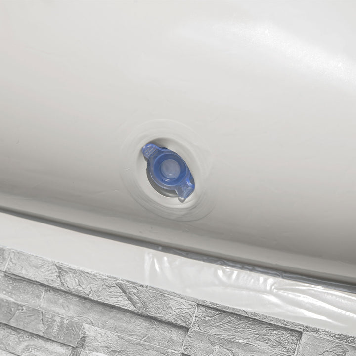 Bestway 8' x 24" Round Inflatable Swimming Pool with Filter Pump, Gray(Open Box)