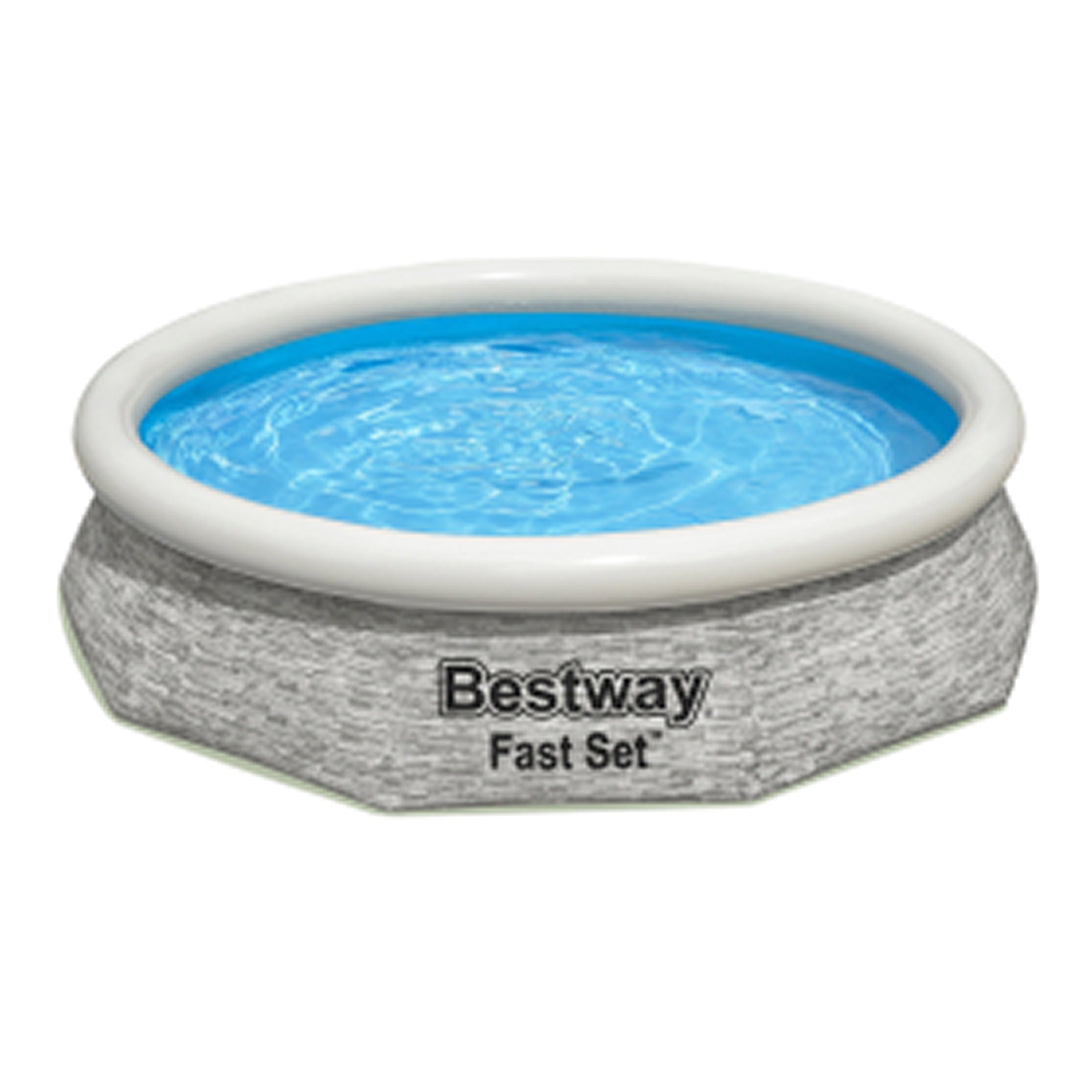 Bestway Fast Set 10' x 26" Stacked Stone Inflatable Swimming Pool Set(For Parts)