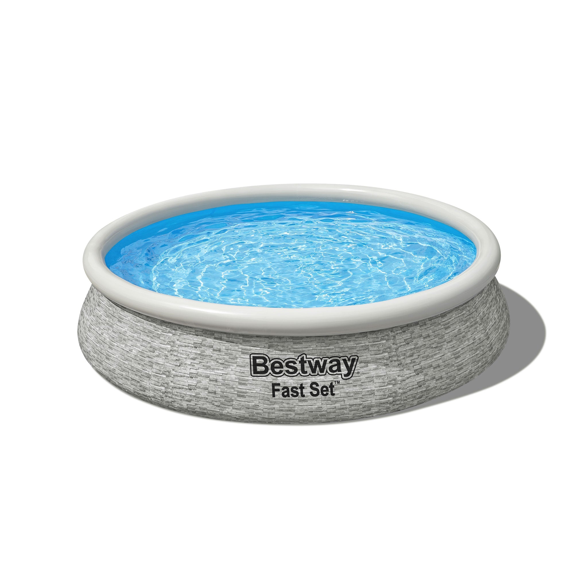 Bestway Fast Set 12' x 30" Inflatable Stacked Stone Swimming Pool Set (Open Box)