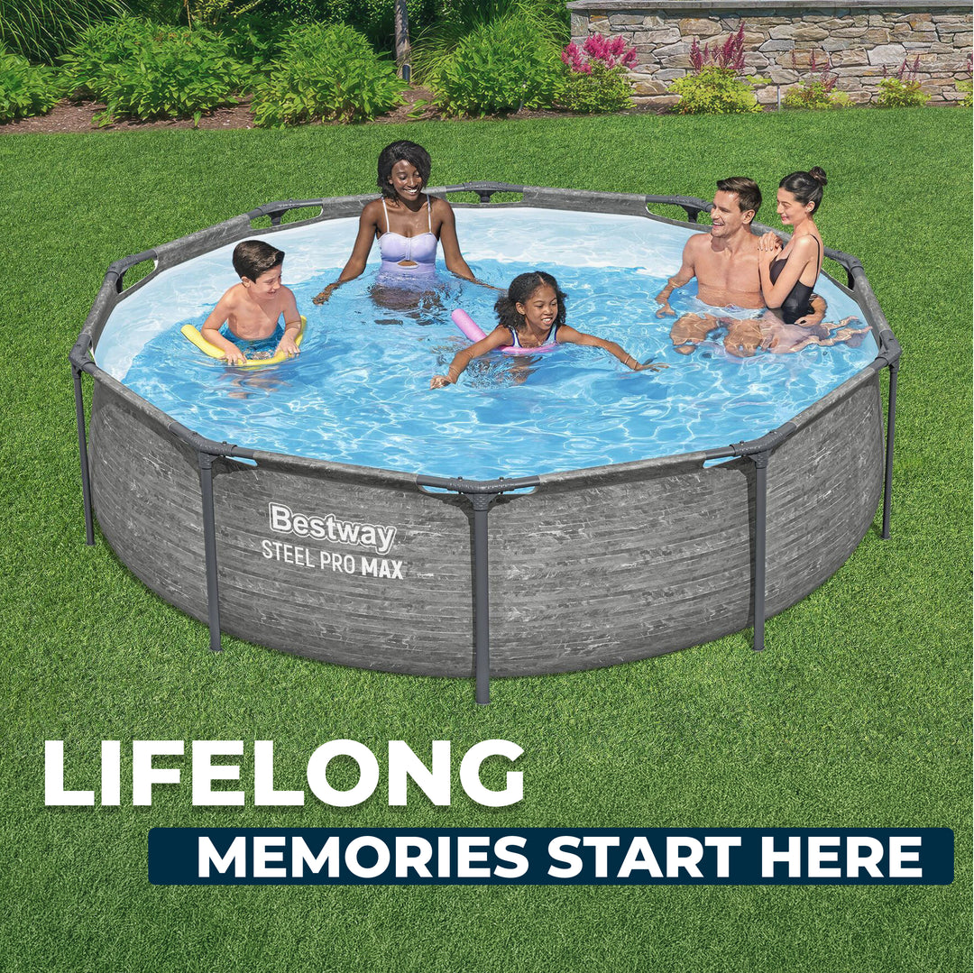 Bestway Steel Pro MAX 10' x 30" Above Ground Swimming Pool Set, Gray (For Parts) - VMInnovations