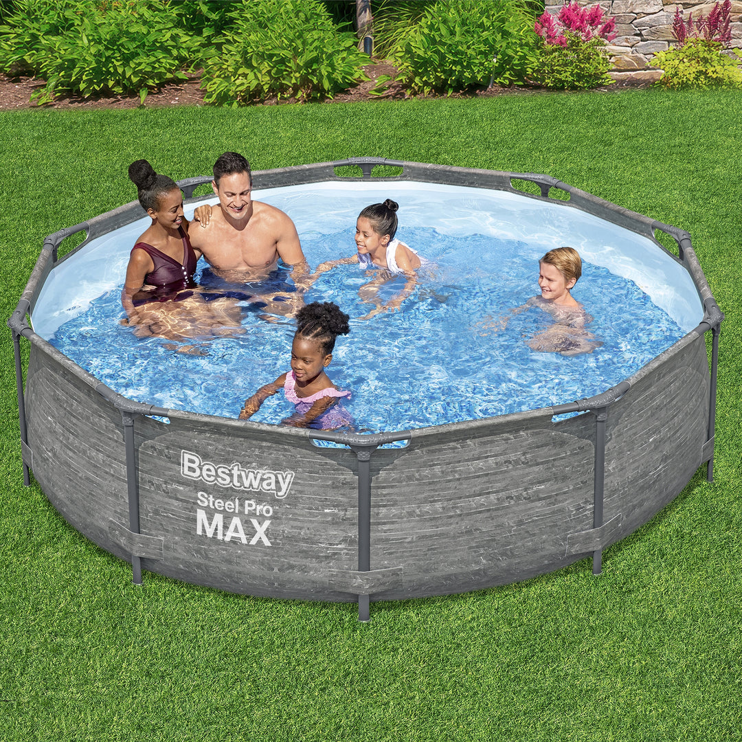 Bestway Steel Pro MAX 10' x 30" Above Ground Swimming Pool Set, Gray (For Parts) - VMInnovations