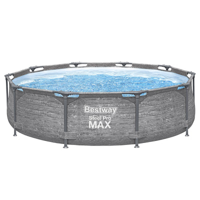 Bestway Steel Pro MAX 10' x 30" Above Ground Swimming Pool Set, Gray (Used)