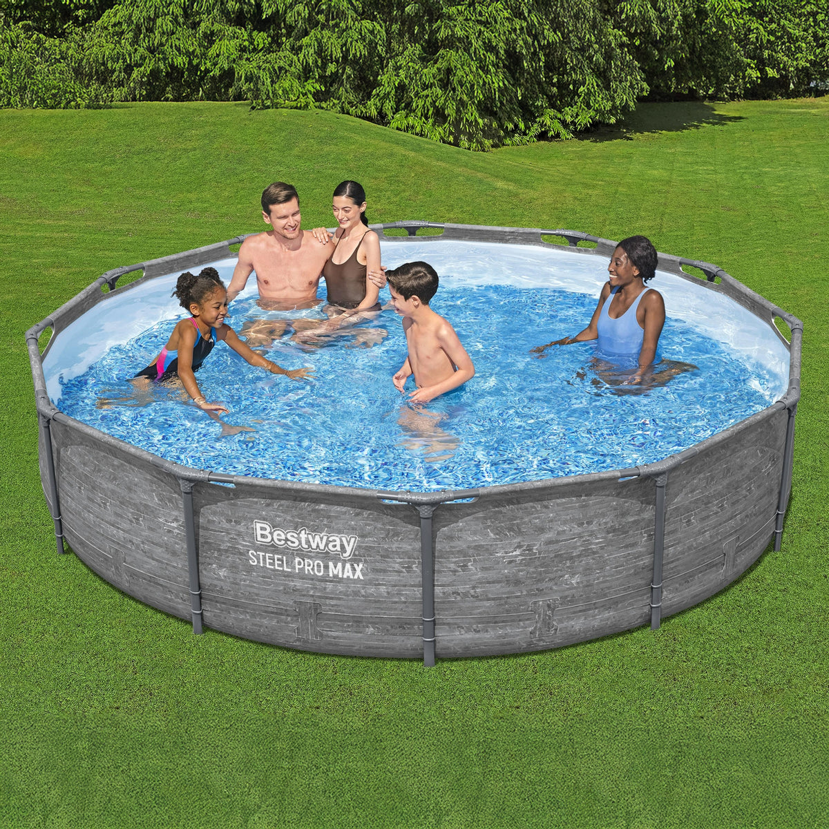 Bestway Steel Pro MAX 12' x 30" Above Ground Swimming Pool Set, Gray (Open Box)