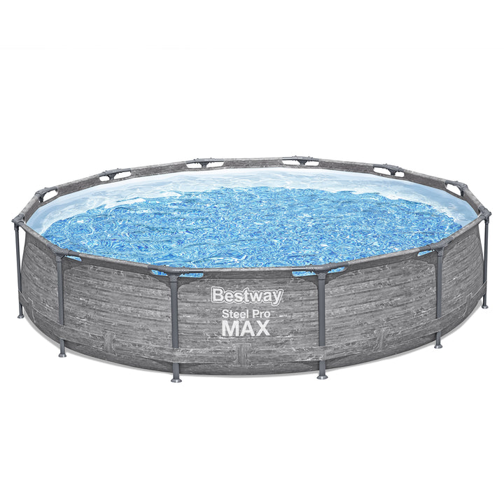 Bestway Steel Pro MAX 12' x 30" Above Ground Swimming Pool Set, Gray (Open Box)
