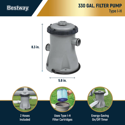 Bestway Steel Pro MAX 12' x 30" Outdoor Swimming Pool Set, Gray (For Parts)