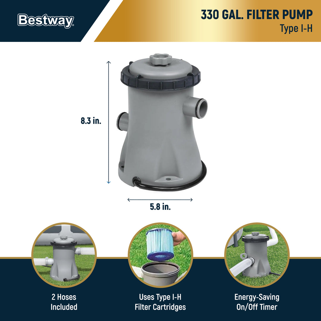 Bestway Steel Pro MAX 12' x 30" Outdoor Swimming Pool Set, Gray (For Parts)