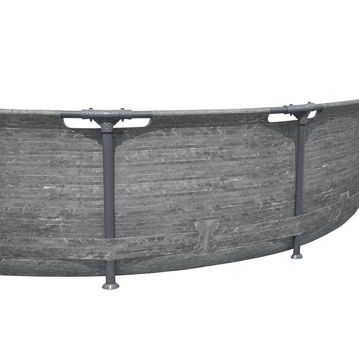 Bestway Steel Pro MAX 12'x30" Above Ground Outdoor Swimming Pool Set, Gray(Used) - VMInnovations