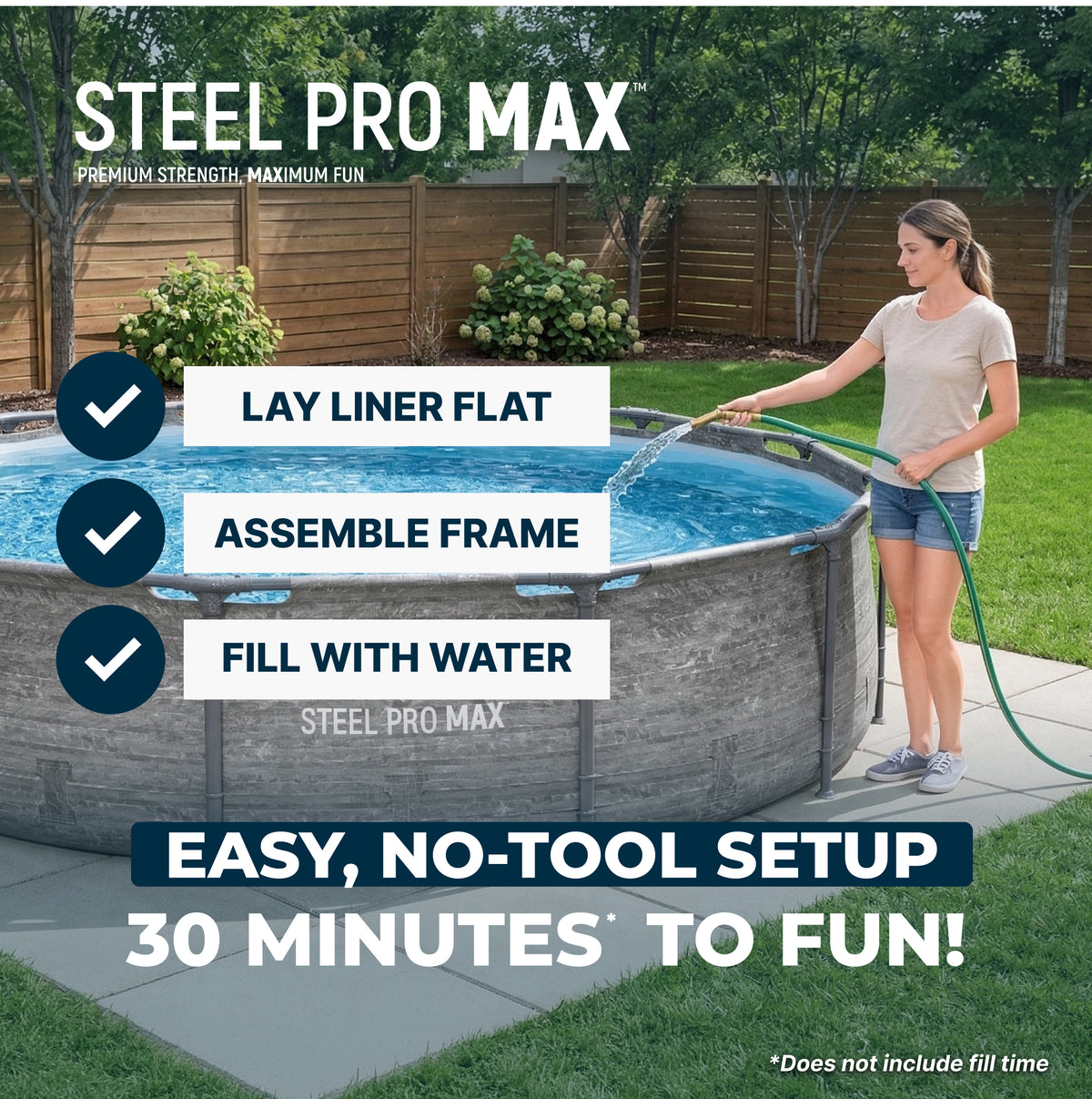 Bestway Steel Pro MAX 12' x 30" Above Ground Swimming Pool Set, Gray (Open Box)