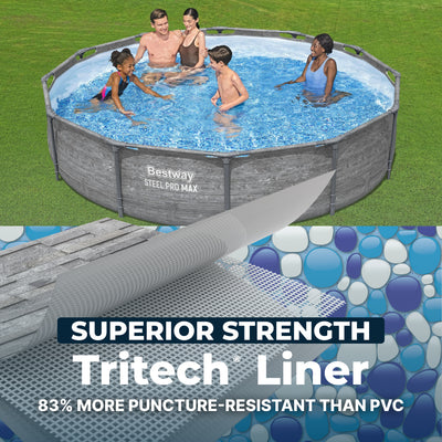 Bestway Steel Pro MAX 12' x 30" Above Ground Swimming Pool Set, Gray (Open Box)