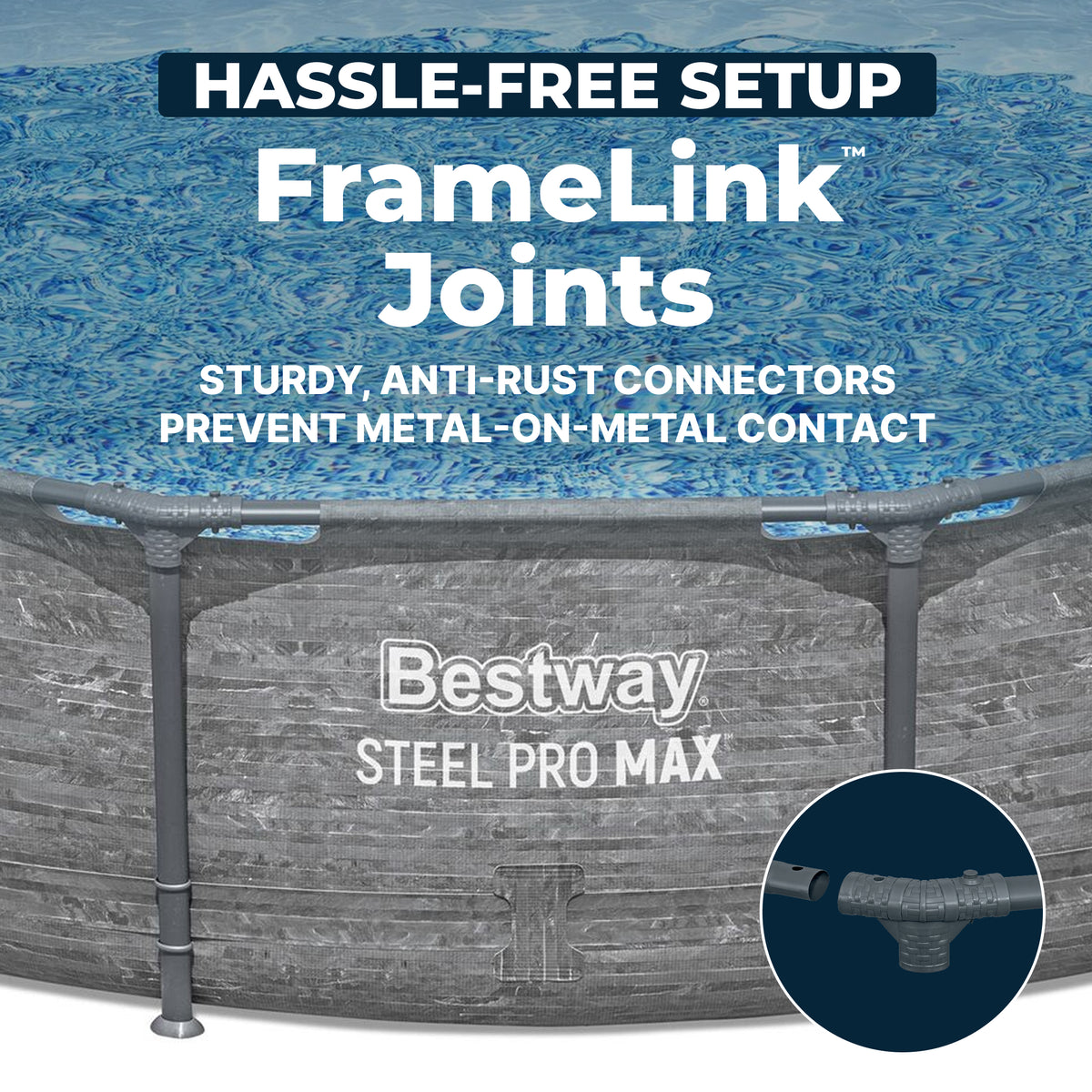 Bestway Steel Pro MAX 12' x 30" Above Ground Swimming Pool Set, Gray (Open Box)
