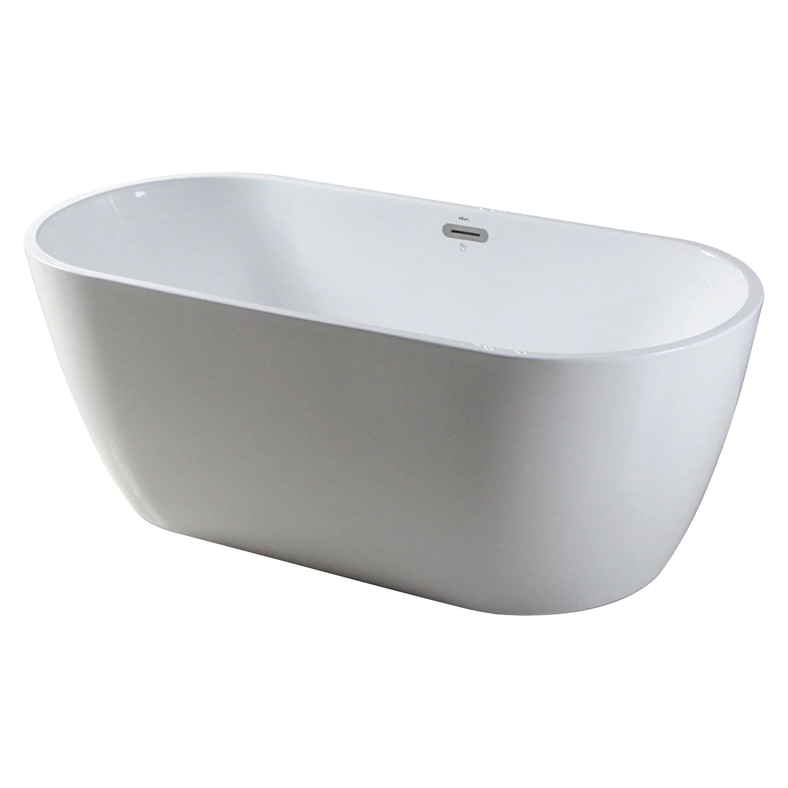 FerdY Bali 59 In Glossy Acrylic Bathtub w/Polished Chrome Drain (Open Box) - VMInnovations