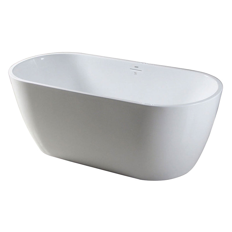 FerdY Bali 59"Glossy Acrylic Freestanding Bathtub w/Brushed Nickel Drain (Used)