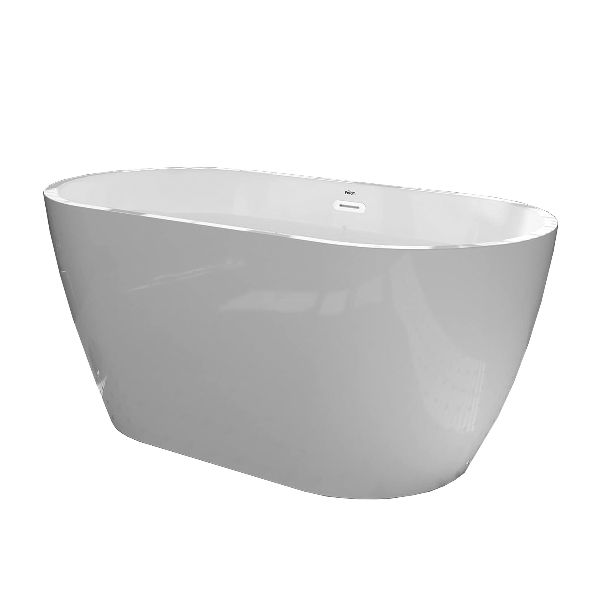FerdY Bali 55 In Glossy Acrylic Freestanding Bathtub with Polished Chrome Drain - VMInnovations