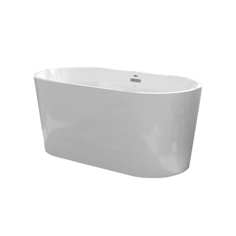 FerdY Shangri La 55 Inch Acrylic Freestanding Bathtub with Polished Chrome Drain