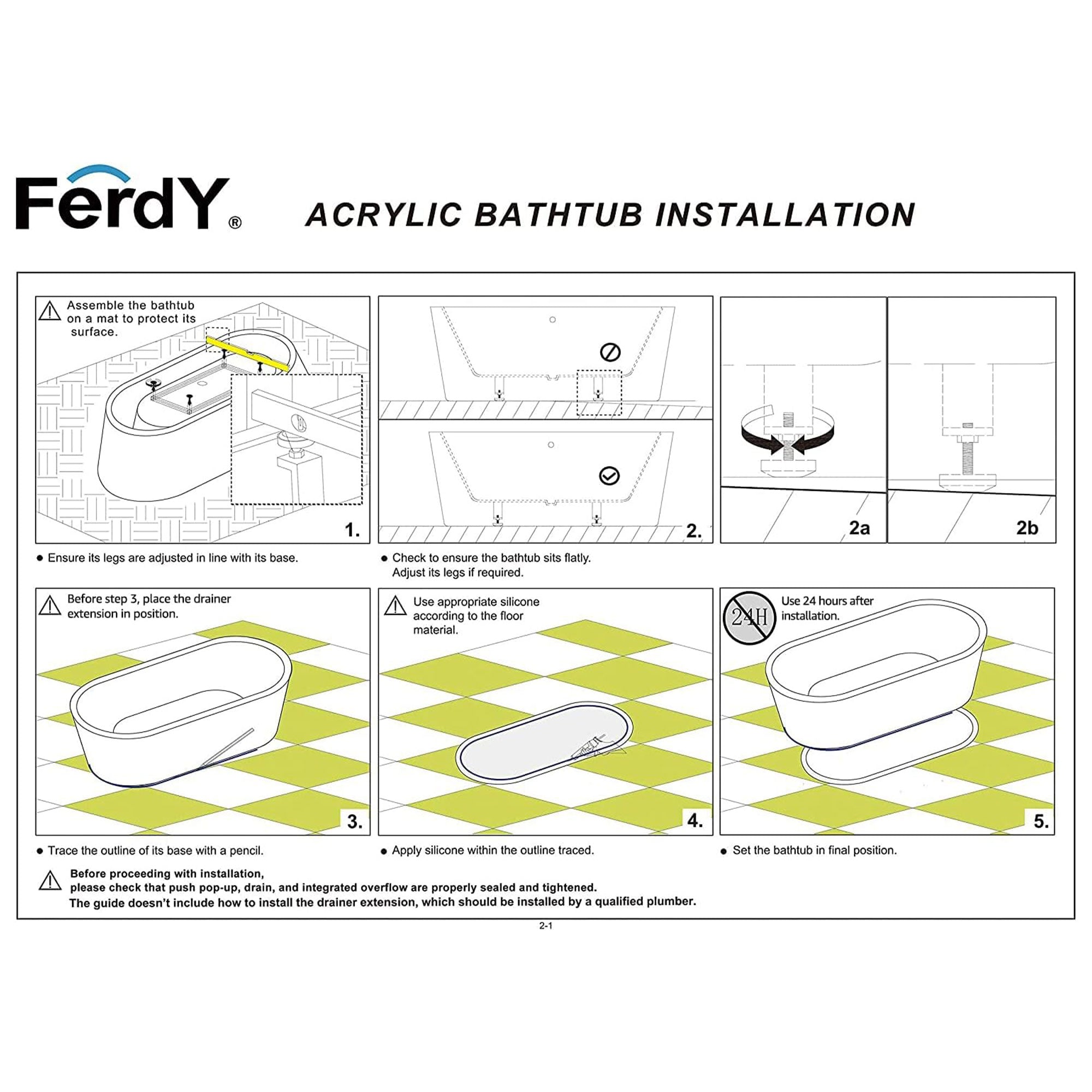 FerdY Shangri La 55 Inch Acrylic Freestanding Bathtub with Polished Chrome Drain - VMInnovations