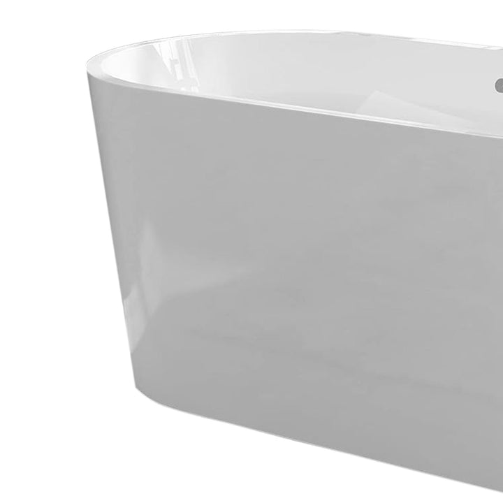 FerdY Shangri La 55 Inch Acrylic Freestanding Bathtub with Polished Chrome Drain