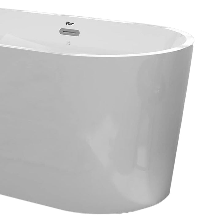 FerdY Shangri La 55 Inch Acrylic Freestanding Bathtub with Polished Chrome Drain