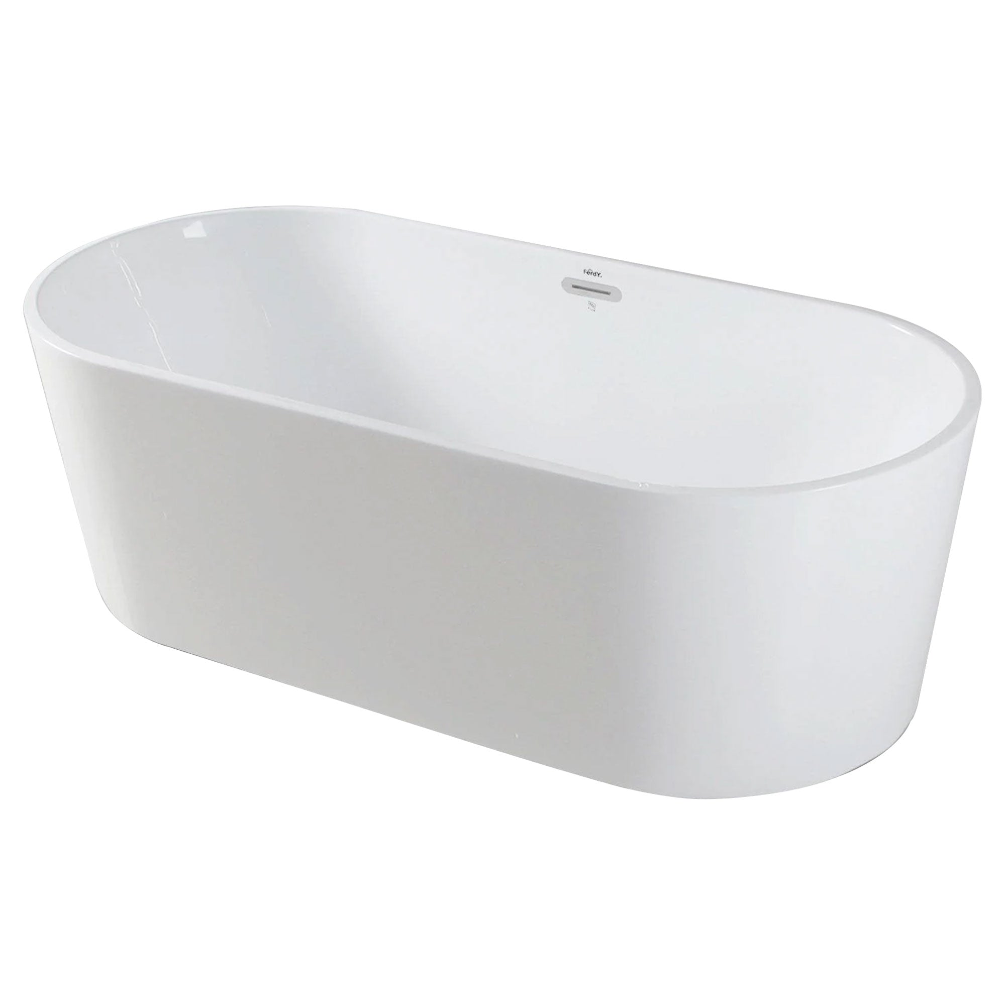 FerdY 67" Acrylic Freestanding Bathtub w/Polished Chrome Drain (Open Box) - VMInnovations
