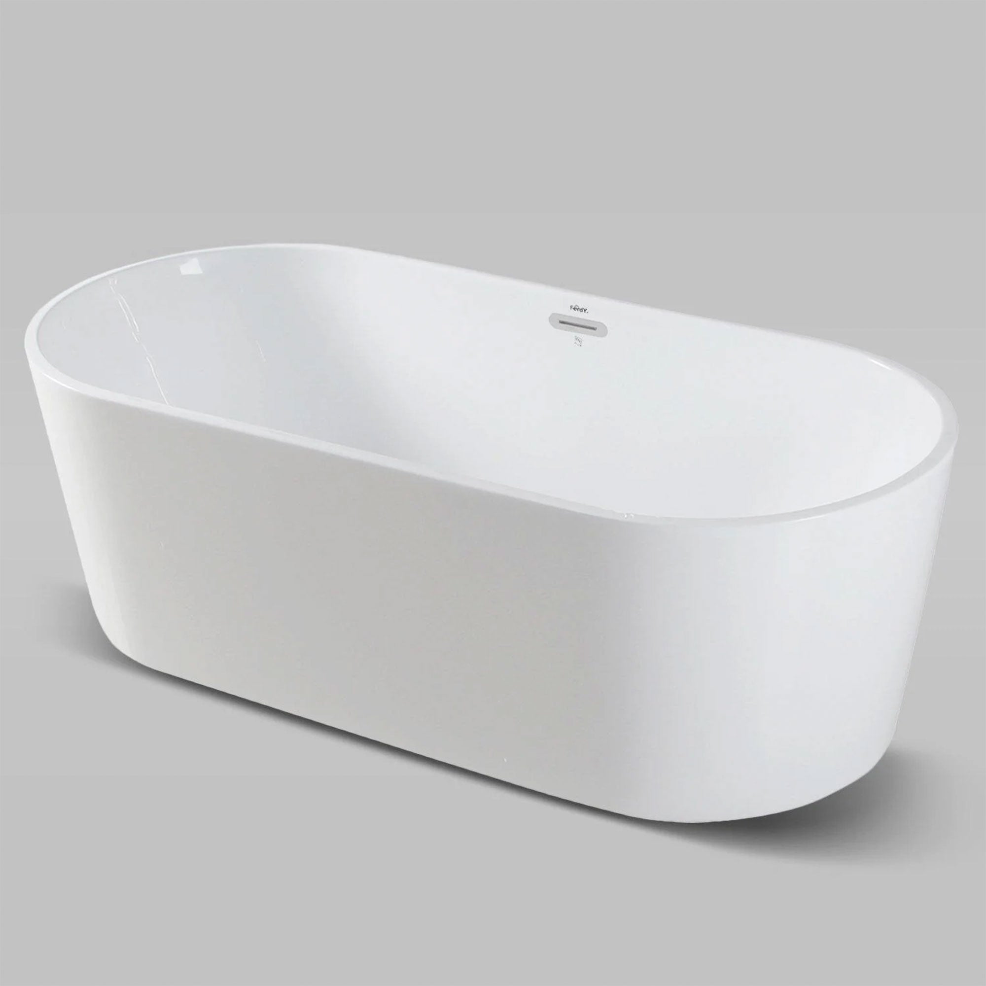 FerdY 67" Acrylic Freestanding Bathtub w/Polished Chrome Drain (Open Box) - VMInnovations