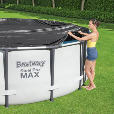 Bestway Flowclear Round 10' Pool Cover for Above Ground Frame Pools (Cover Only) - VMInnovations