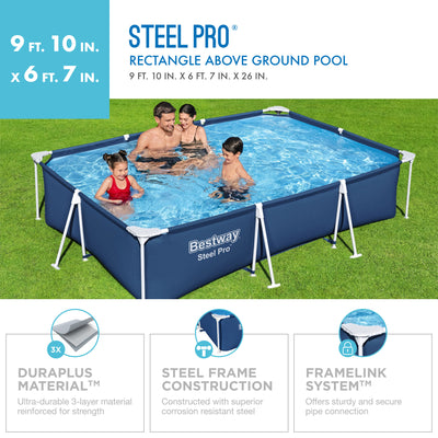 Bestway Steel 9'10" x 6'7" x 26" Rectangle Pool w/DuraPlus Liner (Open Box)