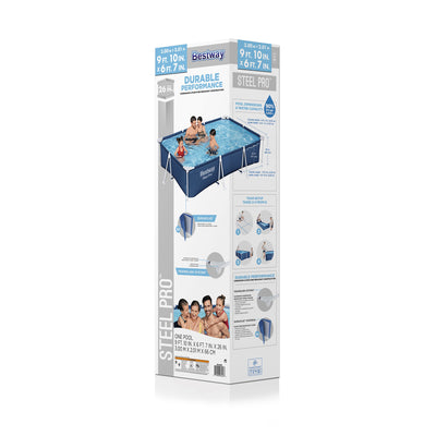 Bestway Steel Pro 118"x79"x26" Rectangular Above Ground Swimming Pool(Open Box)
