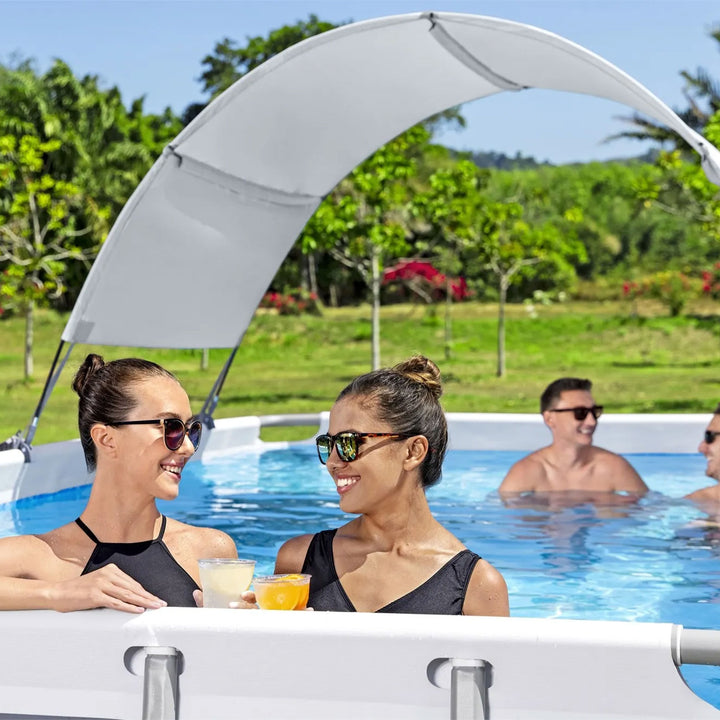Bestway Pool Canopy for 6' 11" to 11' 2" Above Ground Pools, Gray (Used) - VMInnovations