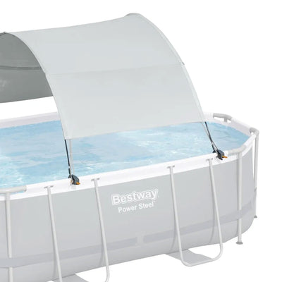 Bestway Pool Canopy for 6' 11" to 11' 2" Above Ground Pools, Gray (Open Box)