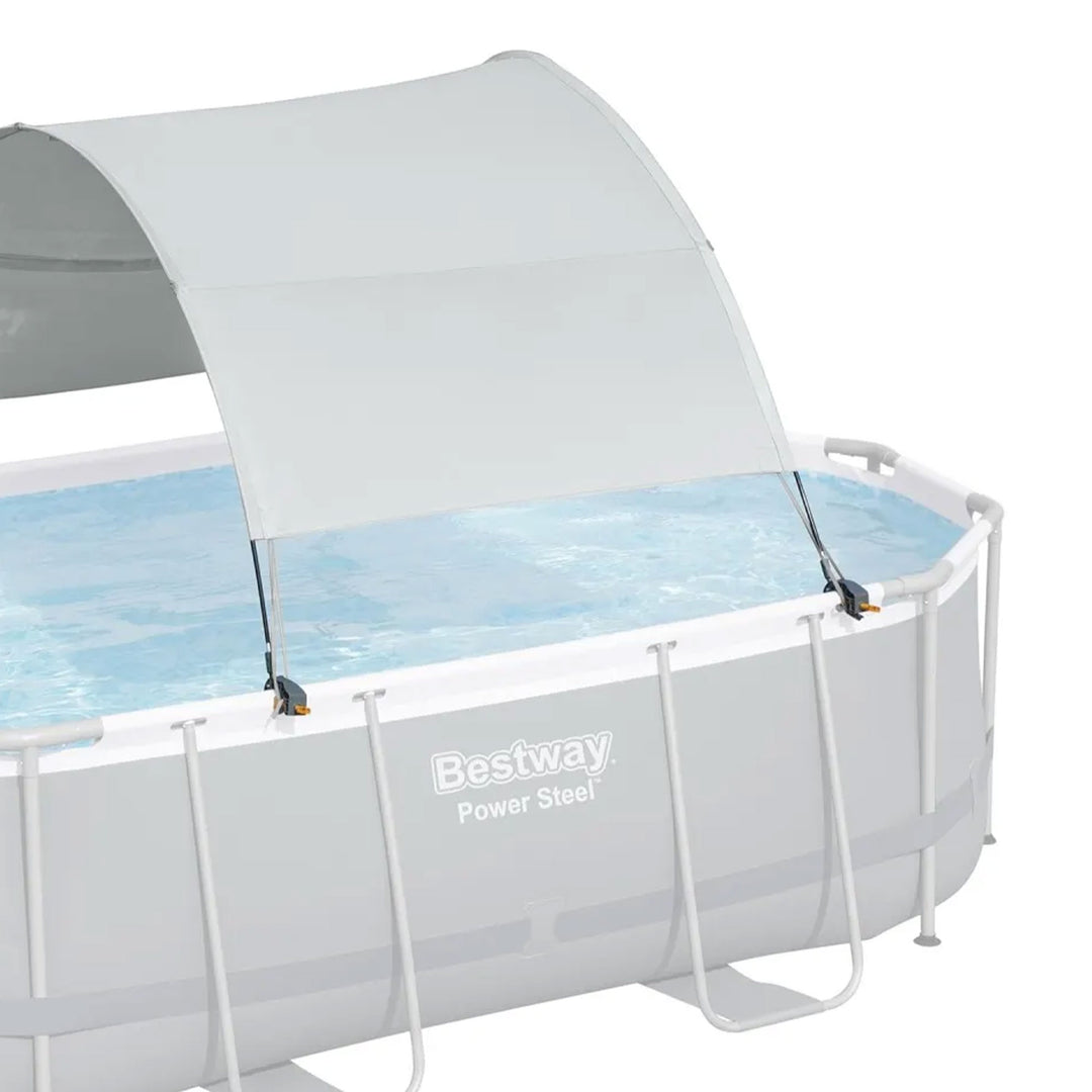 Bestway Pool Canopy for 6' 11" to 11' 2" Above Ground Pools, Gray (Used) - VMInnovations