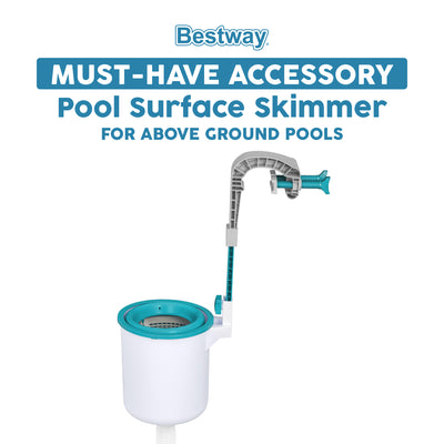 Bestway Flowclear Wall Mounted Automatic Swimming Pool Surface Skimmer, White
