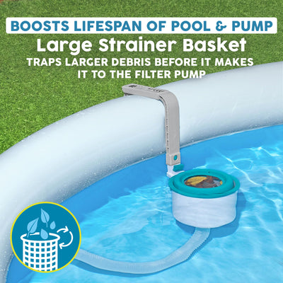 Bestway Wall Mounted Automatic Swimming Pool Surface Skimmer, White (Open Box)