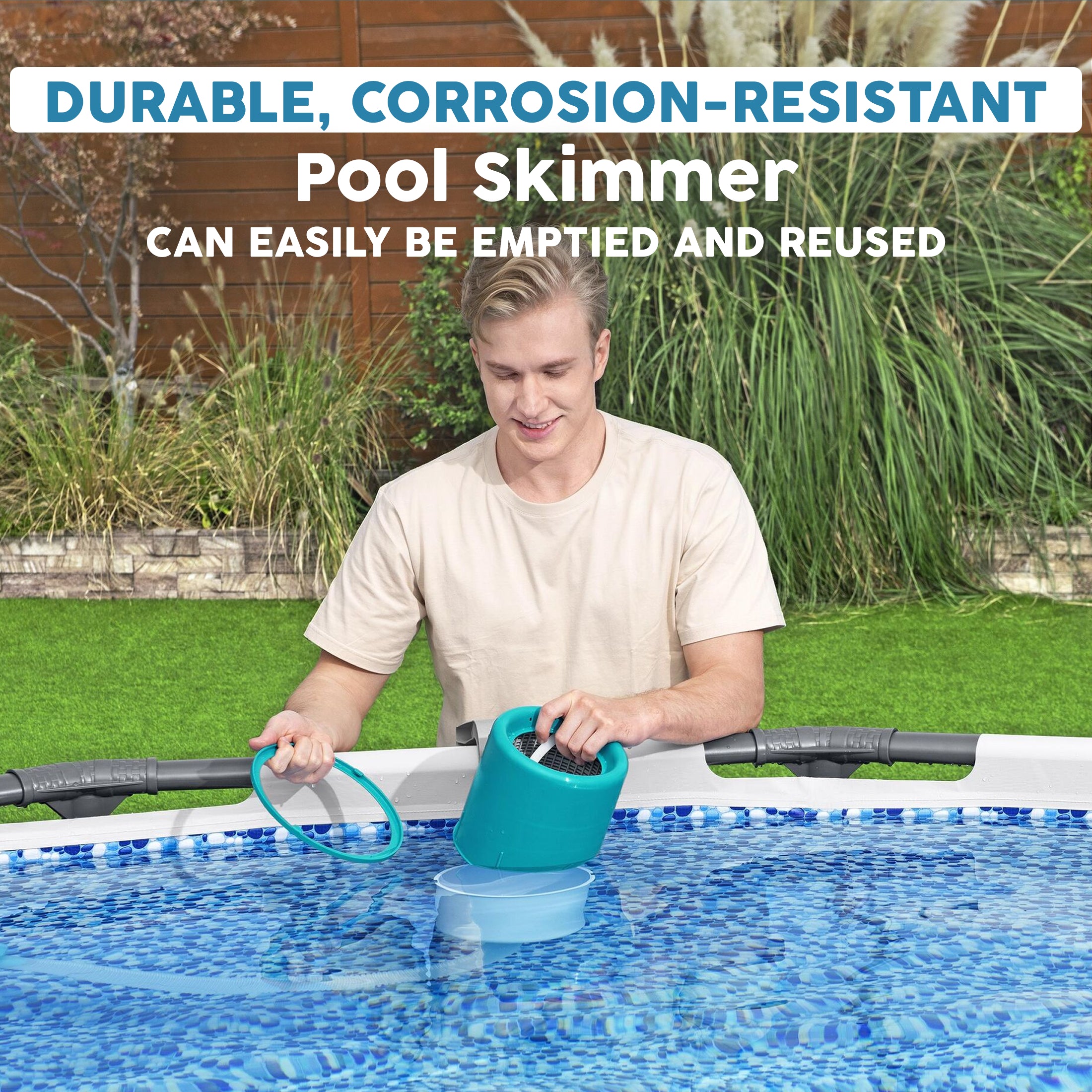 Bestway Wall Mounted Automatic Swimming Pool Surface Skimmer, White (Open Box)
